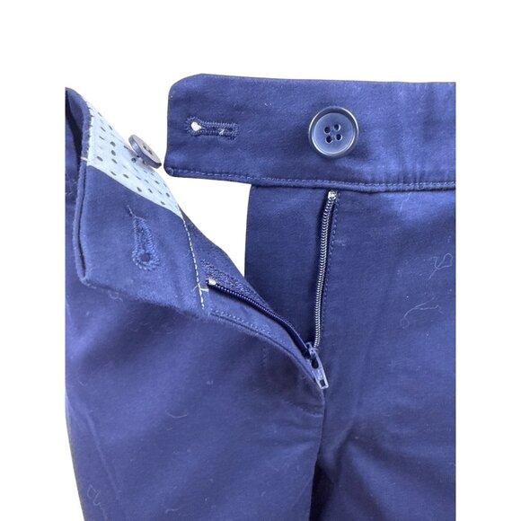 Talbots Womens Navy Cropped Capri Pants With Button Details Sz 10P - New - Picture 4 of 11
